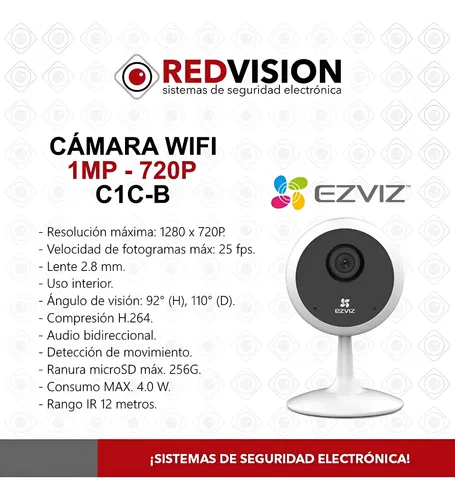 Camara Ezviz Wifi 720p 1mp Gran Angular Audio Memoria 32gb