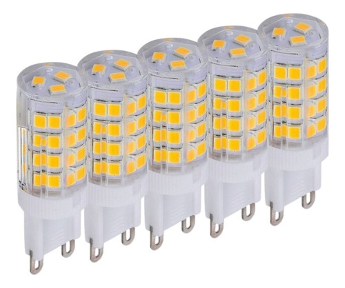 Kit C/ 5 Lâmpada Led G9 Bibino 7w 3000k Branco Quente Bivolt Luz Branco-quente 110v/220v