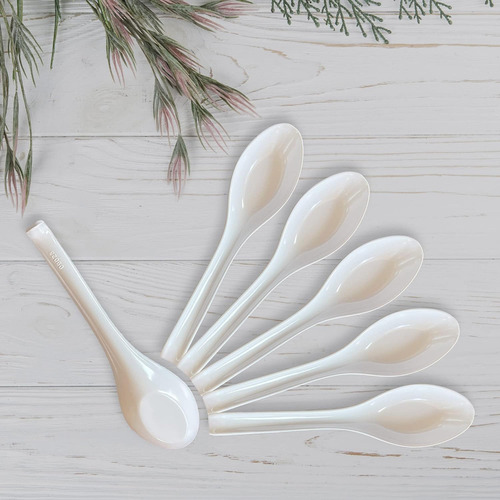 Set De Cucharas, Tipo Asiática, Kchex, Blanco, 6 Piezas