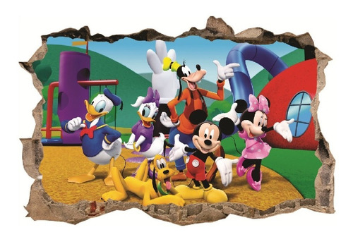 Vinilos Efecto Pared Rota Mickey Mouse - Cali - 1m X 60cm  