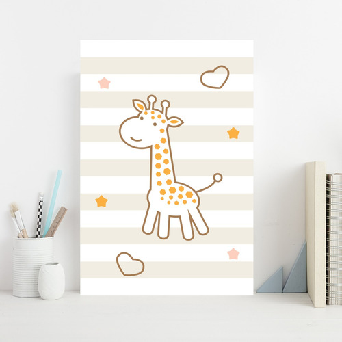 Placa Decorativa Mdf Infantil Girafa Amarela 30x40cm Cor Colorido