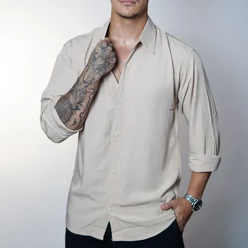 Camisa de Linho Manga Longa Viscolinho (7 Cores)