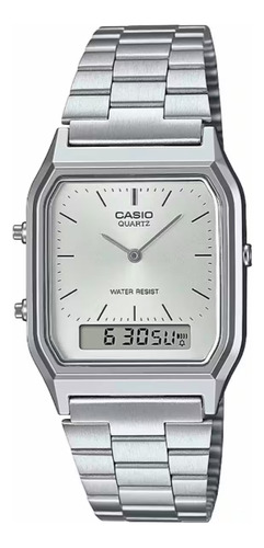 Reloj Casio Aq230a-7 Hombre Metal Silver  Somos Tienda 