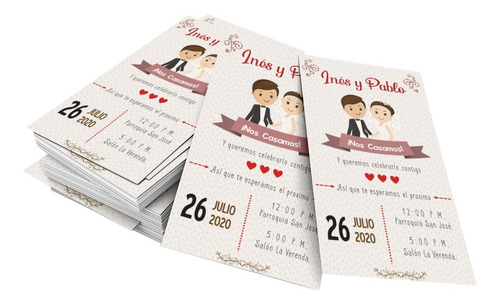 20 Invitaciones Impresas Para Boda ¡en Oferta!