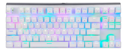 Teclado gamer Motospeed CK101 QWERTY inglês US cor branco com luz RGB