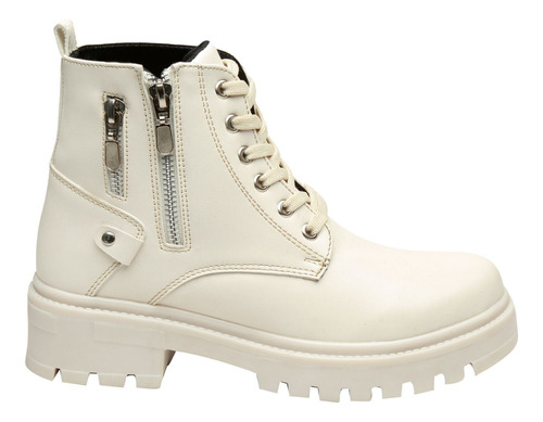 Botines Casual Mujer Urbano Olivia Hueso