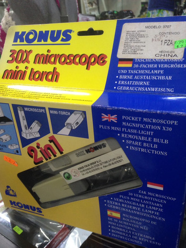 Mini Microscopio Konus 30x Con Lampara 