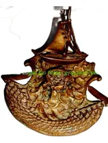 Comprar Antiguo Tintero Escribania Bronce Macizo,velero Remos Escrit