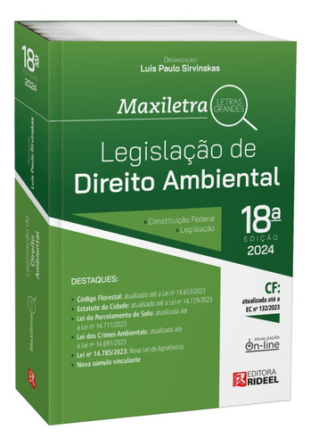 Legislação De Direito Ambiental - Coleção Maxiletr, De Luis Paulo Sirvinskas. Editorial Rideel Editora ( Bicho Esperto ), Tapa Mole En Português