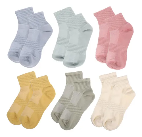 6 Pares De Calcetines De Algodón Para Mujer, De Malla, Trans