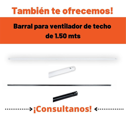 Imagen 5 de 7 de Barral Para Ventilador De Techo 0.50 Mts