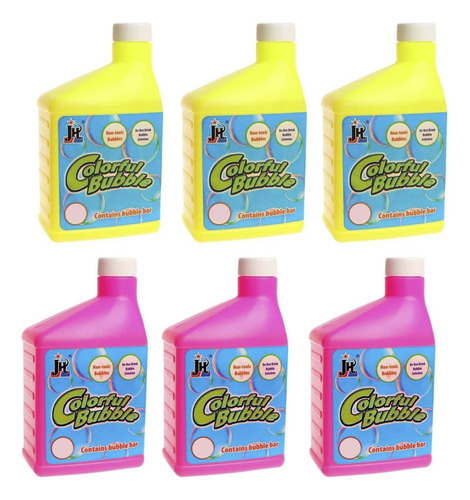 Jabon Liquido Para Hacer Burbujas Juguete Niños 120 Ml 6 Pzs