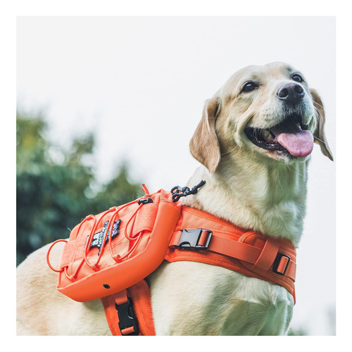 Onetigris Mochila Para Perros Medianos Y Grandes, Arnés De Naranja.