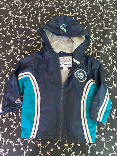 Chamarra Impermeable Seattle Mariners Original Niño 3 A Tr