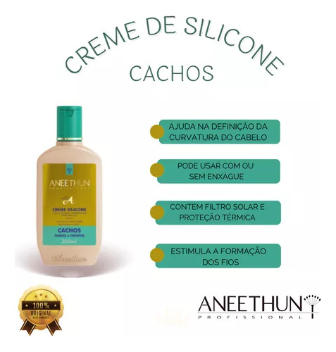 Creme De Silicone Aneethun Linha A Cachos 250ml