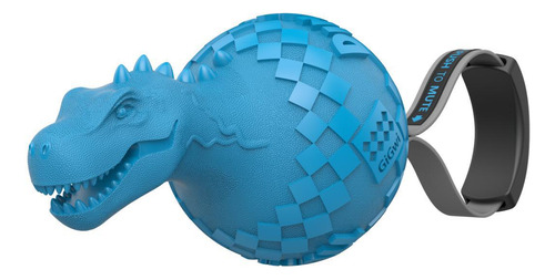 T-rex Dinoball Com Squeaker Push To Mute Para Cão Azul Claro