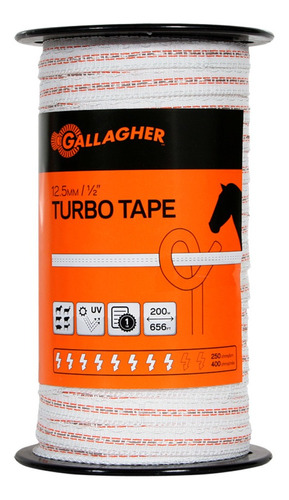 Cinta Turbo Cerco Eléctrico Gallagher 12,5mm 200m