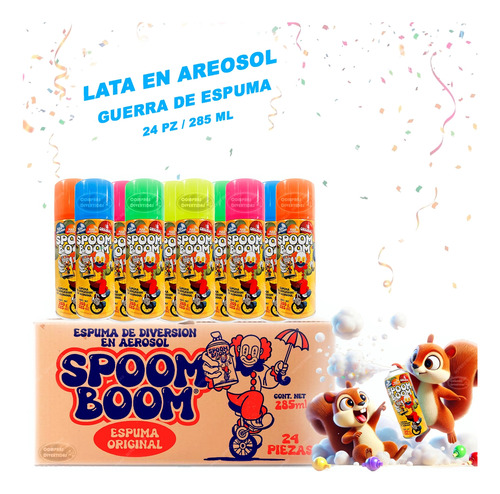 Latas Espuma Nieve Spray Caja 24 Pz Para Fiestas Eventos