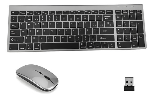 Kit Teclado Y Mouse Inalambrico Español Portátil Por Laptop