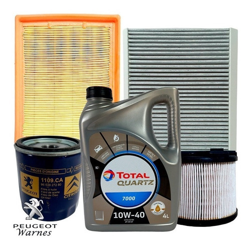 Kit 4 Filtros + Aceite Total Citroen Picasso 2.0 Hdi 01/04
