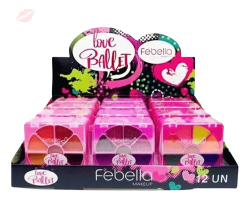 Kit Maquiagem Infantil Love Ballet Febella Box Com 12 Peças