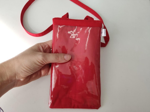 Capinha Porta Celular Com Visor E Alça Para Pendurar Pescoço