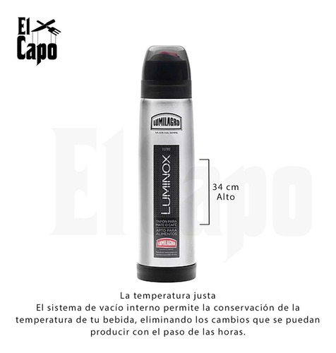Termo Lumilagro None Luminox de acero inoxidable 1L acero