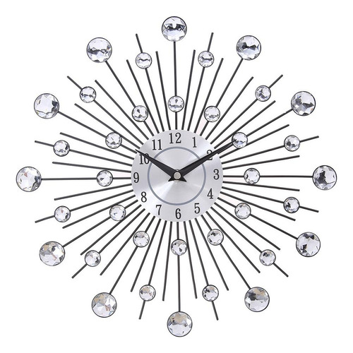 Relojes Pared Mirror Sun Silver, Diseño Moderno, Metal