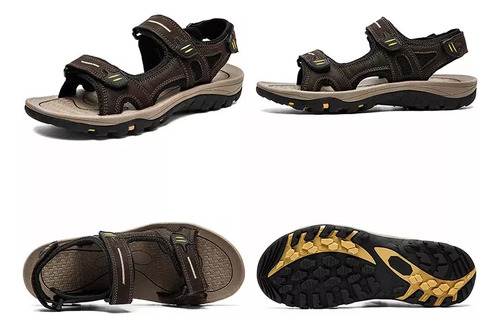 Sandalias De Playa De Cuero Cómodas A La Moda Para Hombre [u