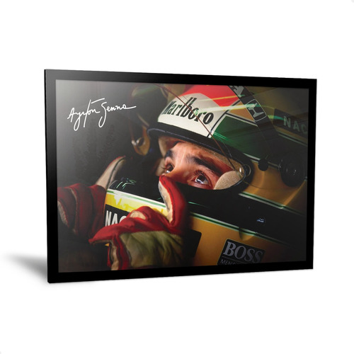 Cuadro Ayrton Senna Automovilismo Ferrrari Formula 1 Uno Enmarcado Con Vidrio De 35x50cm