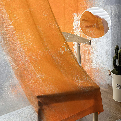 Abstract Art Sheer Voile Window Curtains 2 Panelsrod ...