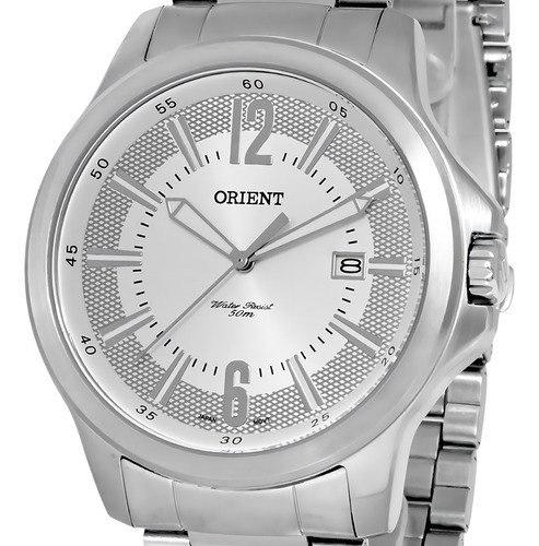 Relógio Orient Masculino Analógico Aço Mbss1276 Correia Prata Bisel Prata Fundo Prata