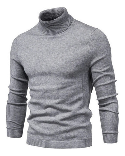 Jersey Cálido De Manga Larga Con Cuello Alto Para Hombre