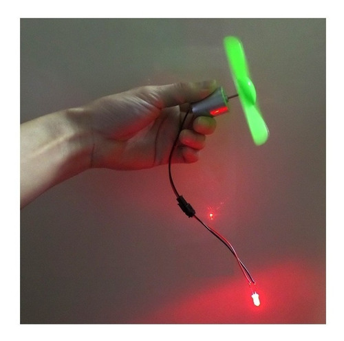 Kit Mini Generador Eolico Didactico Helice 10cm Con Leds