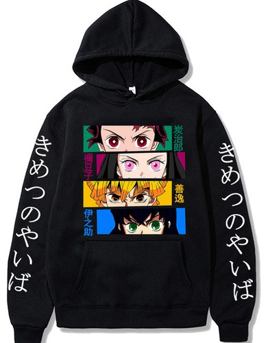 Blusa Moletom Canguru Demon Slayer Harajuku Casaco De Frio !