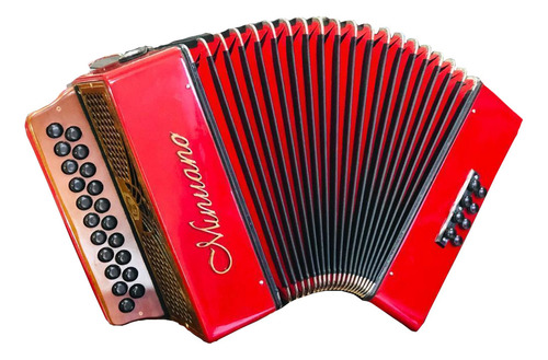 Acordeon 8 Baixos 21 Botões Minuano 8/21 ( Gaita De Botão ) Cor Vermelho
