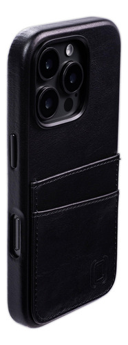 Card Case Dockem Genuine Leather For iPhone 16 Pro Black