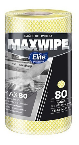 Paños De Limpieza Elite Reutilizables Maxwipe X 80 Amarillo