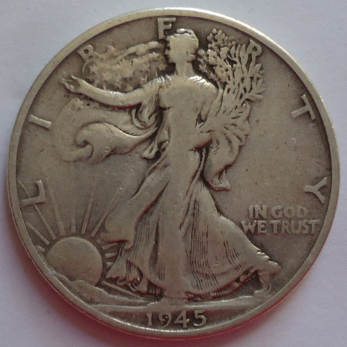  Eeuu  Half Dolar 1945 S De Plata