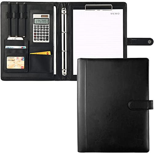 Carpeta Portfolio A4 Cuero Negro 