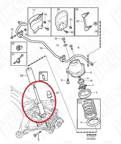 Amortecedor Traseiro Volvo S60 2.0 Turbo 2001-2010 Original