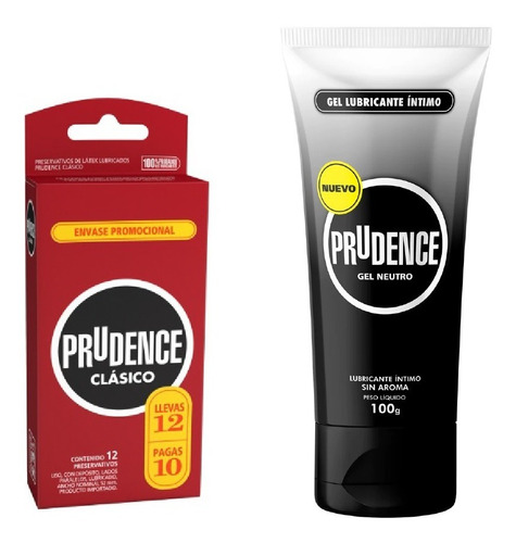  Preservativo + Gel Lubricante Prudence Clásico X 12