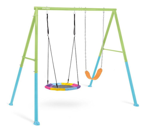 Parque Columpio Doble C Asiento P Niños 3a10 Intex Metalico