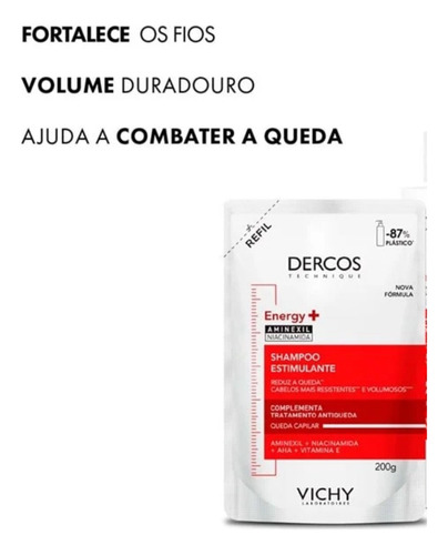 Kit Vichy Dercos Energizante Shampoo 200ml + Refil 200ml