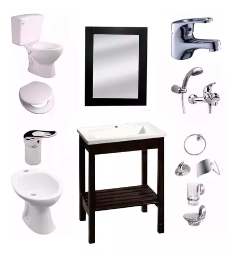 Juego Baño Completo Griferías Accesorios Sanitarios Ferrum – Sanitarios Guti