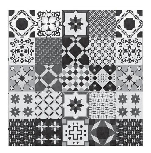 comprar Plancha Vinilo Lamina Azulejo Mosaico Piso Adhesivo 2x0.70m Color 04 Old Black