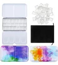 Comprar 2 Juegos Paleta De Pintura De Acuarela Caja De Pintura Metal