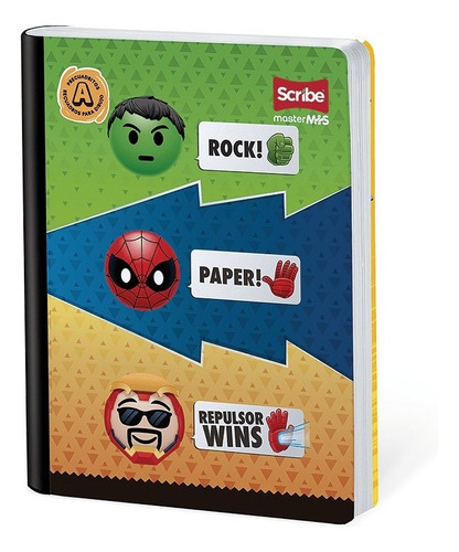 Cuaderno Cosido 100 Hojas Cuadriculado Marvel Emoji