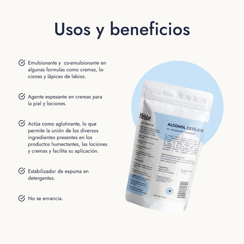 Alcohol Cetilico Emoliente Y Co Emulsionante 500g