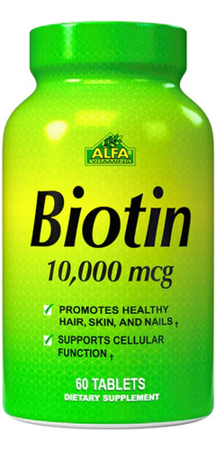 Biotin 10,000mcg 60 Tabletas Alfa Vitamins